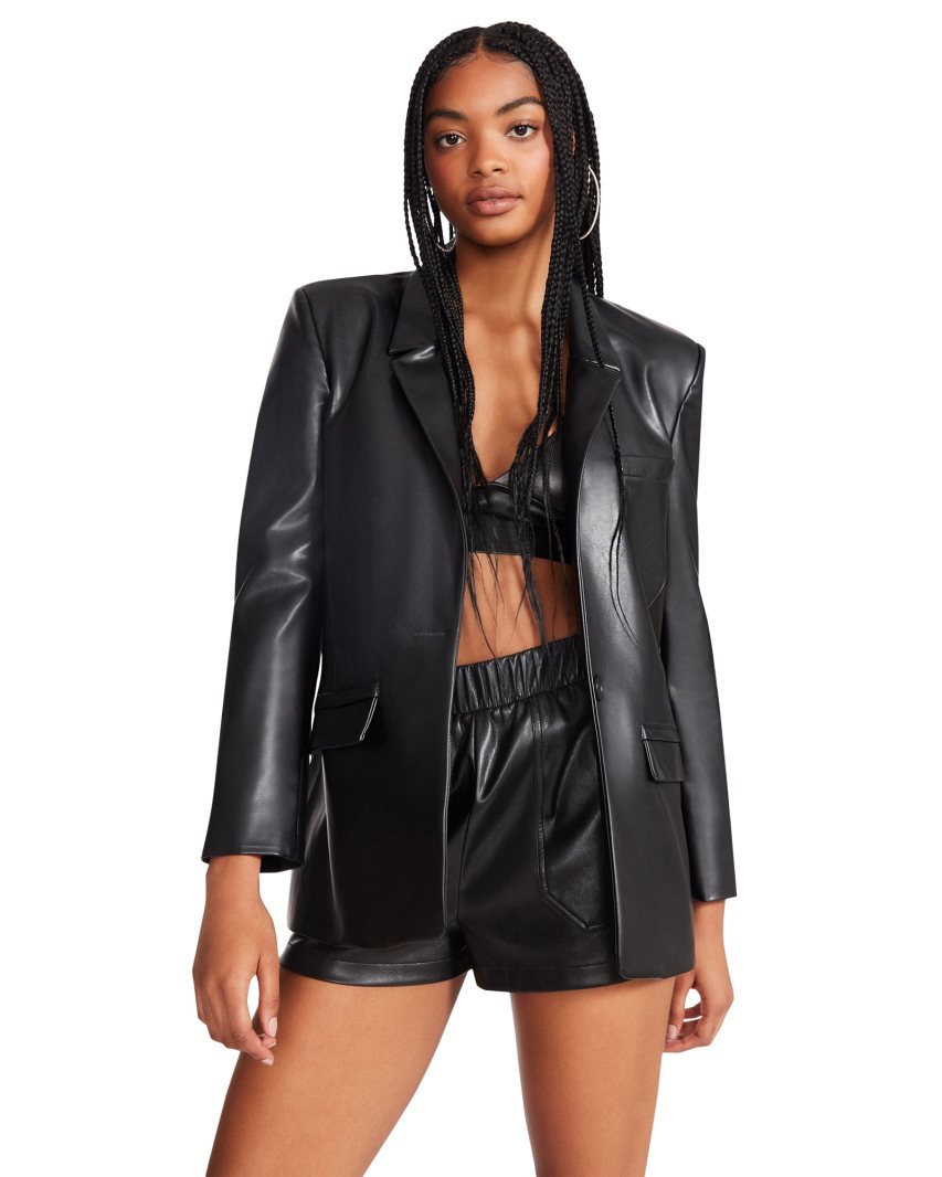 Black Steve Madden Audrey Women's Blazers | PH 4379HVZ